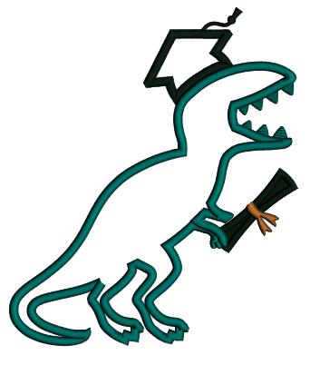 T-Rex Graduate School Applique Machine Embroidery Design Digitized Pattern