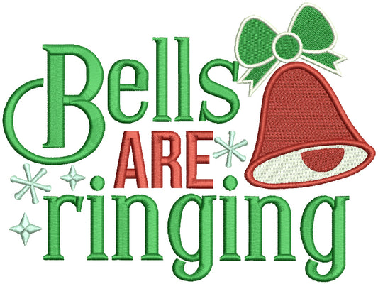 Bells Are Ringing Christmas Filled Machine Embroidery Design Digitized Pattern