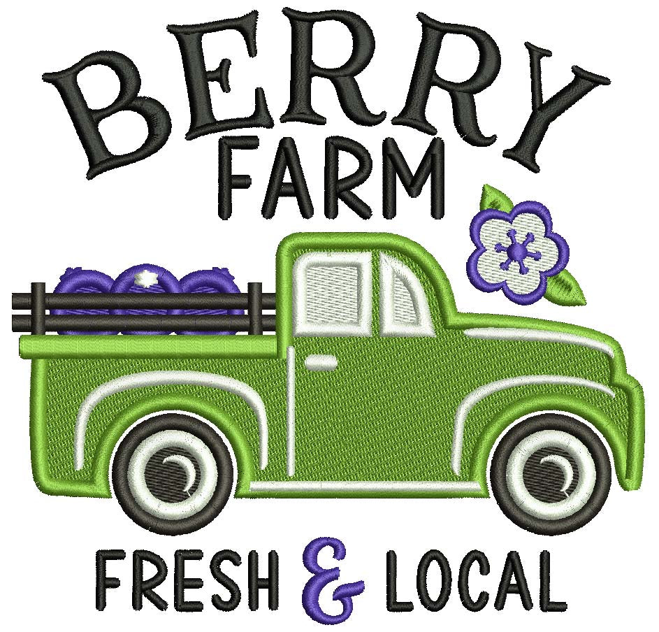 Berry Farm Fresh & Local St. Patrick's Day Filled Machine Embroidery Design Digitized Pattern