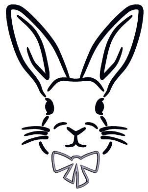 Cute Bunny WIth a Bowtie Easter Applique Machine Embroidery Design Digitized Pattern