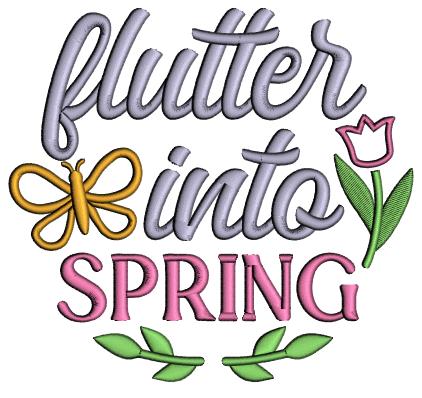 Flutter Into Spring Butterfly Applique Machine Embroidery Design Digitized Pattern