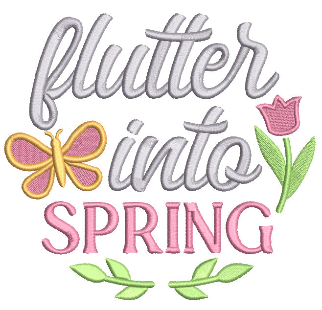 Flutter Into Spring Butterfly Filled Machine Embroidery Design Digitized Pattern