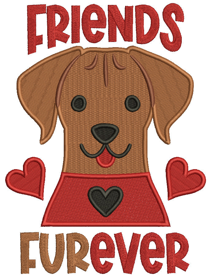 Friends Forever Cute Puppy Dog Valentine's Day Love Filled Machine Embroidery Design Digitized Pattern