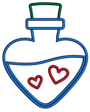 Love Potion Valentine's Day Love Applique Machine Embroidery Design Digitized Pattern
