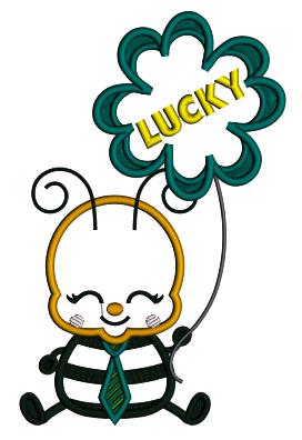 Lucky Little Bee St. Patrick's Day Applique Machine Embroidery Design Digitized Pattern