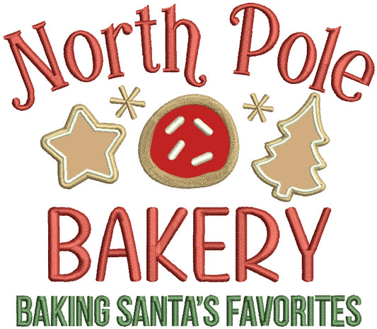 North Pole Bakery Baking Santa's Favorites Christmas Applique Machine Embroidery Design Digitized Pattern