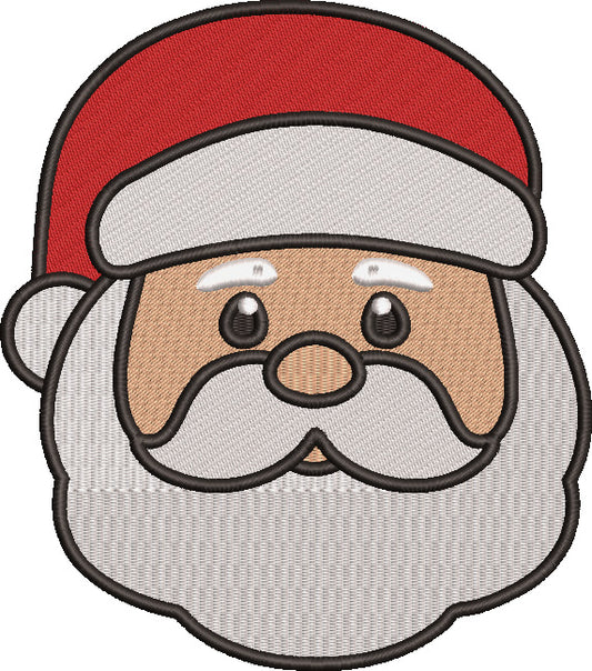 Santa Head Christmas Filled Machine Embroidery Design Digitized Pattern