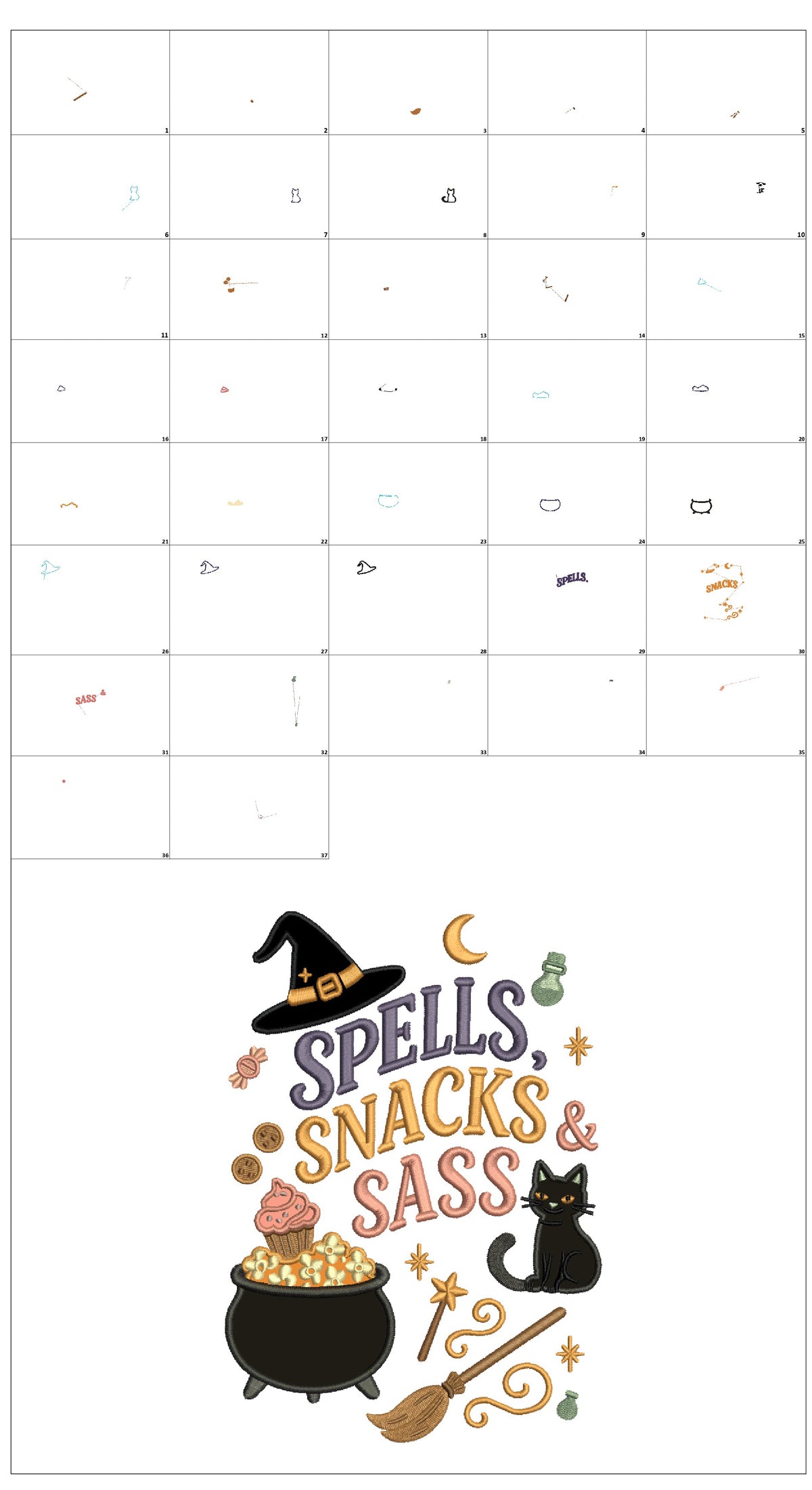 Witch's Cauldron Halloween Machine Embroidery Design - Applique