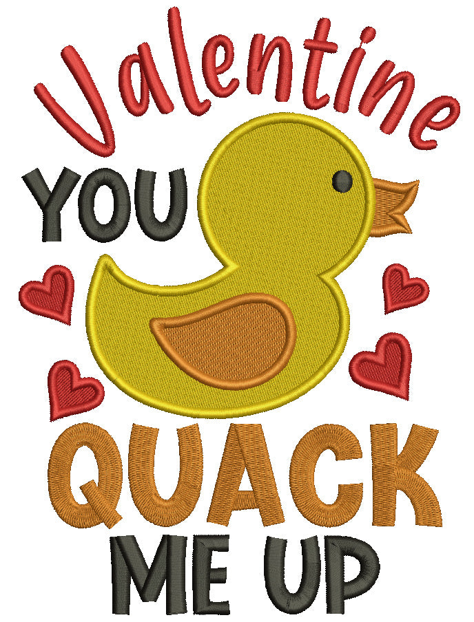 You Quack Me Up Valentine's Day Love Filled Machine Embroidery Design Digitized Pattern