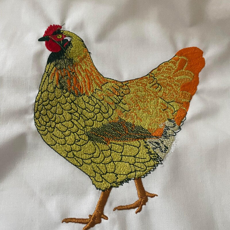 Buff Brahma Brown Hen Filled Machine Embroidery Digitized Design Pattern