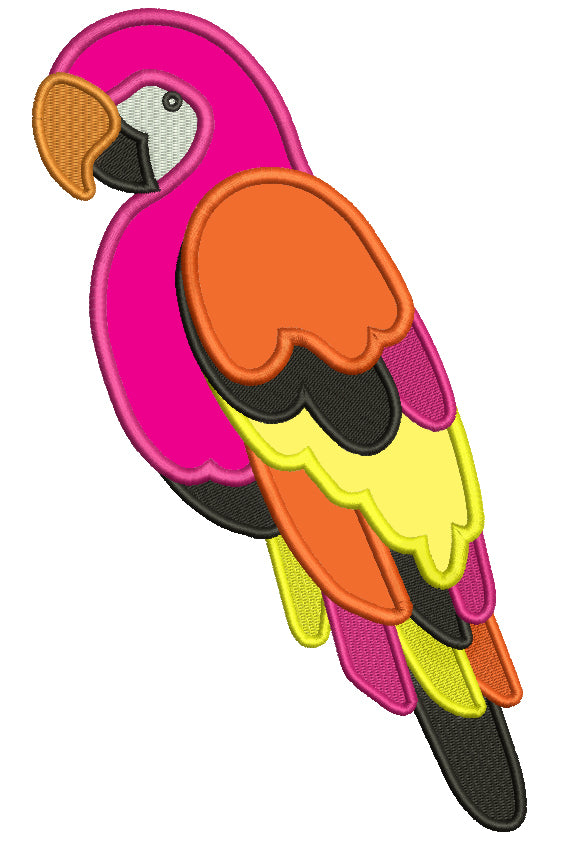 Big Parrot Applique Machine Embroidery Design Digitized Pattern