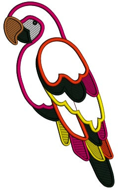 Big Parrot Applique Machine Embroidery Design Digitized Pattern