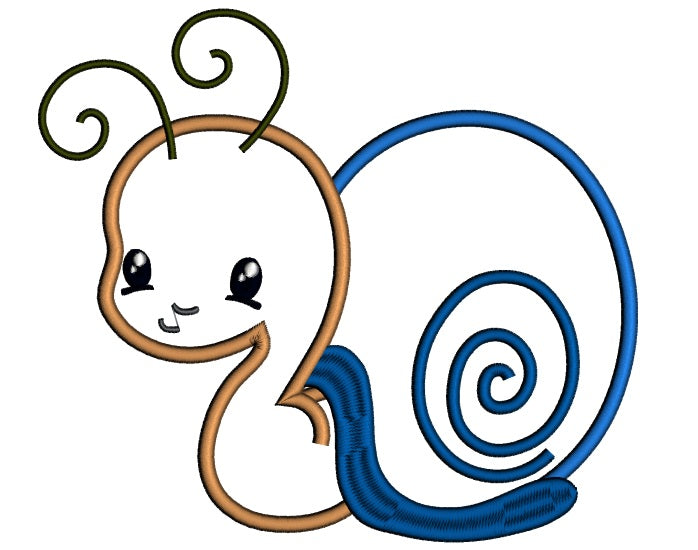 Cute Little Snail Applique Machine Embroidery Design Digitized Pattern