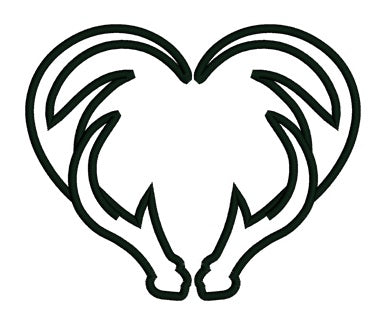 Antlers Heart Applique Hunting Machine Embroidery Digitized Design Pattern