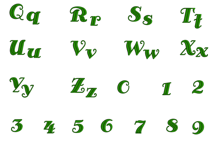 Antsy Font Machine Embroidery Script Upper and Lower Case 1 2 3 inches