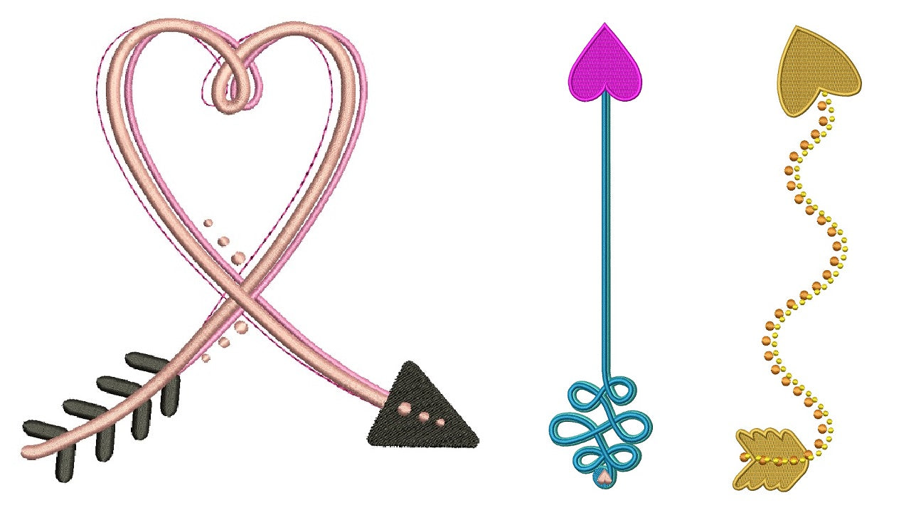 Arrows Set 1 Filled Machine Embroidery Design Digitized Pattern