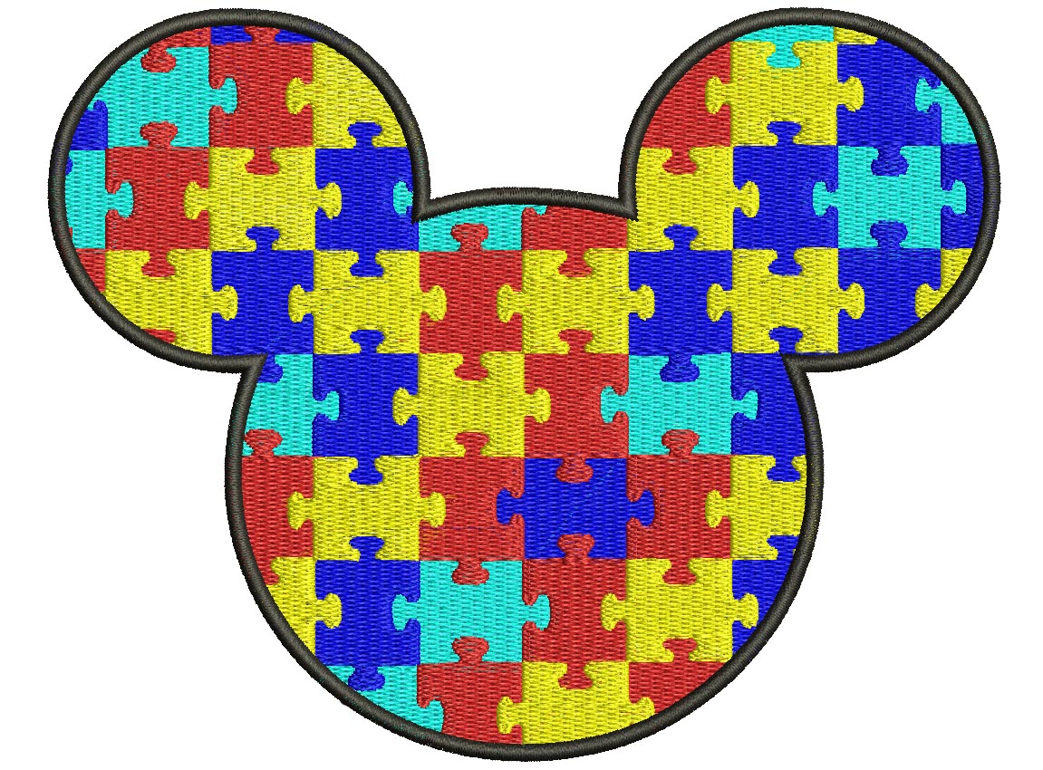 Autism Awareness Applique Machine Embroidery Digitized Design Pattern - Instant Download - 4x4 , 5x7, and 6x10 -hoops