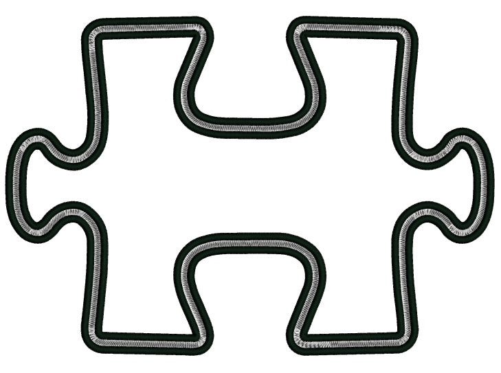 Autism Awareness Puzzle Piece Applique Machine Embroidery Design Digitized Pattern