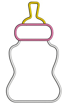 Baby Bottle Applique Machine Embroidery Design Digitized Pattern
