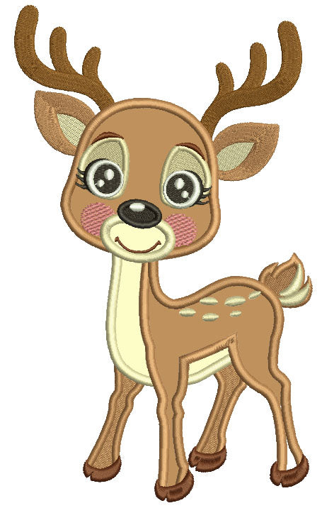 Baby Boy Reindeer Applique Machine Embroidery Design Digitized Pattern
