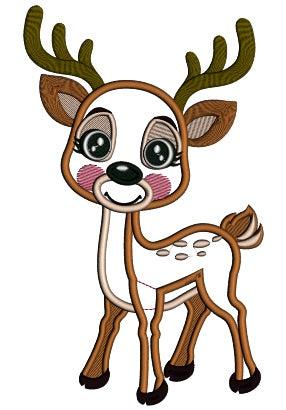 Baby Boy Reindeer Applique Machine Embroidery Design Digitized Pattern