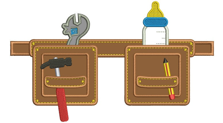 Baby Tool Belt Applique Machine Embroidery Digitized Design Pattern