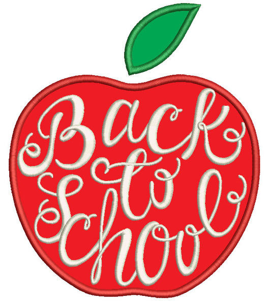 Back To School Apple Applique Machine Embroidery Design Digitized Pattern