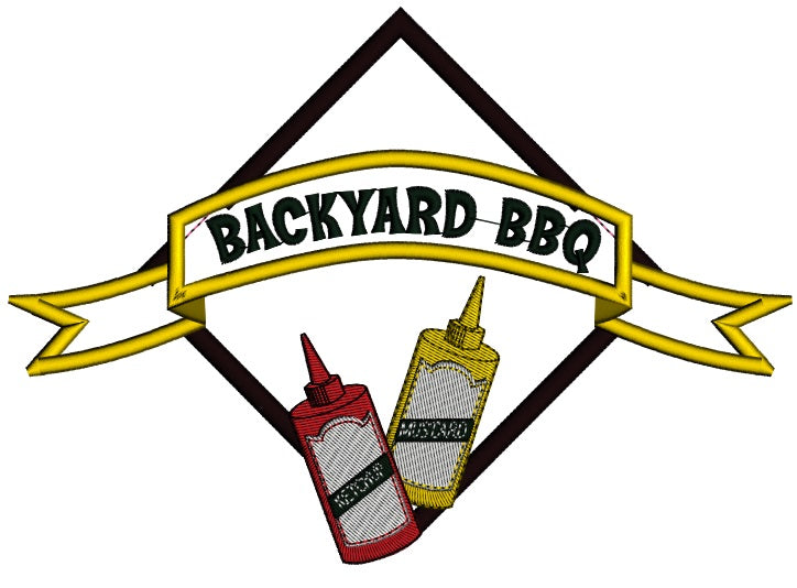 Backyard BBQ Food Applique Machine Embroidery Digitized Design Pattern