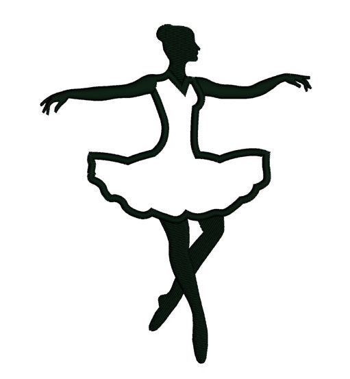 Ballerina Dancer Applique Machine Embroidery Digitized Design Pattern