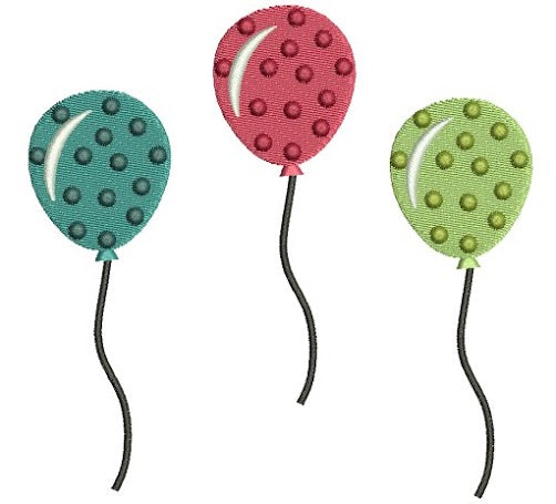 Balloons with dots Filled Machine Embroidery Design Digitized Pattern