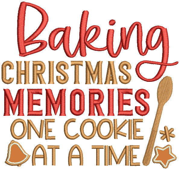 Barking Christmas Memories One Cookie At a Time Applique Machine Embroidery Design Digitized Pattern