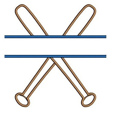 Baseball Bats Split Applique Design Machine Embroidery Digitized Pattern - Instant Download - 4x4 , 5x7, 6x10