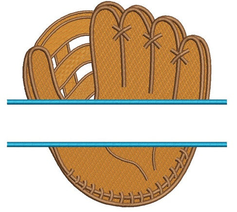 Baseball Mitt (Glove) Split Machine Embroidery Digitized Filled Design Pattern - Instant Download - 4x4 , 5x7, 6x10