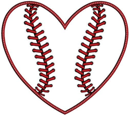 Baseball with Bean Stitch Sports Applique Machine Embroidery Digitized Design Pattern