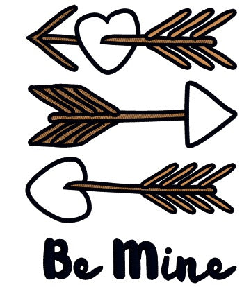 Be MIne Three Arrows Applique Machine Embroidery Design Digitized Pattern