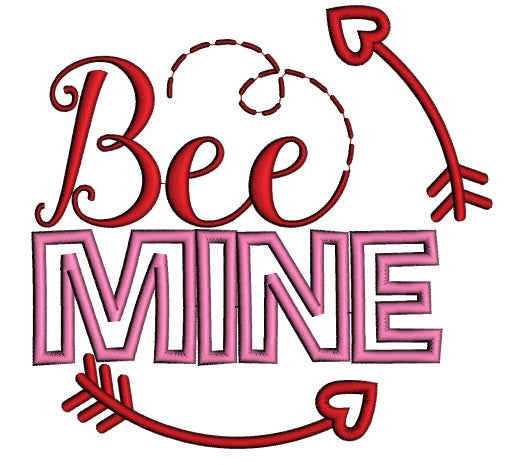 Bee Mine Applique Machine Embroidery Design Digitized Pattern