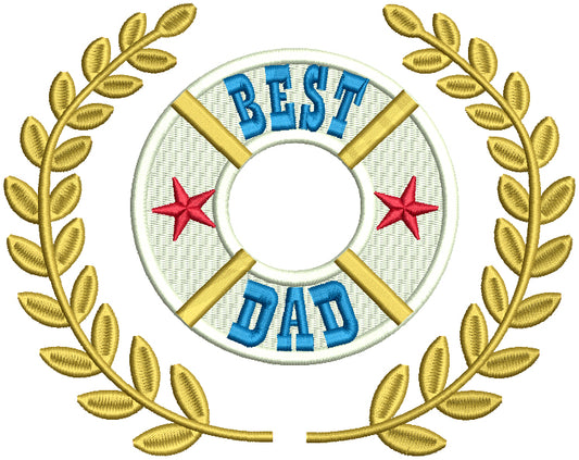 Best Dad With Stars Filled Machine Embroidery Design Digitized Pattern