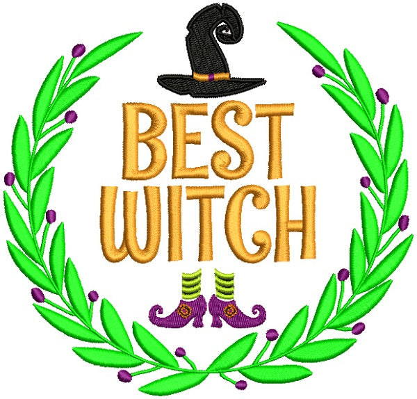 Best Witch Halloween Filled Machine Embroidery Design Digitized Pattern