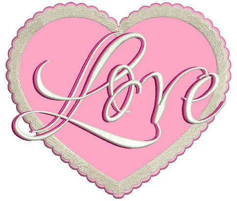 Big Heart Love Applique Machine Embroidery Design Digitized Pattern