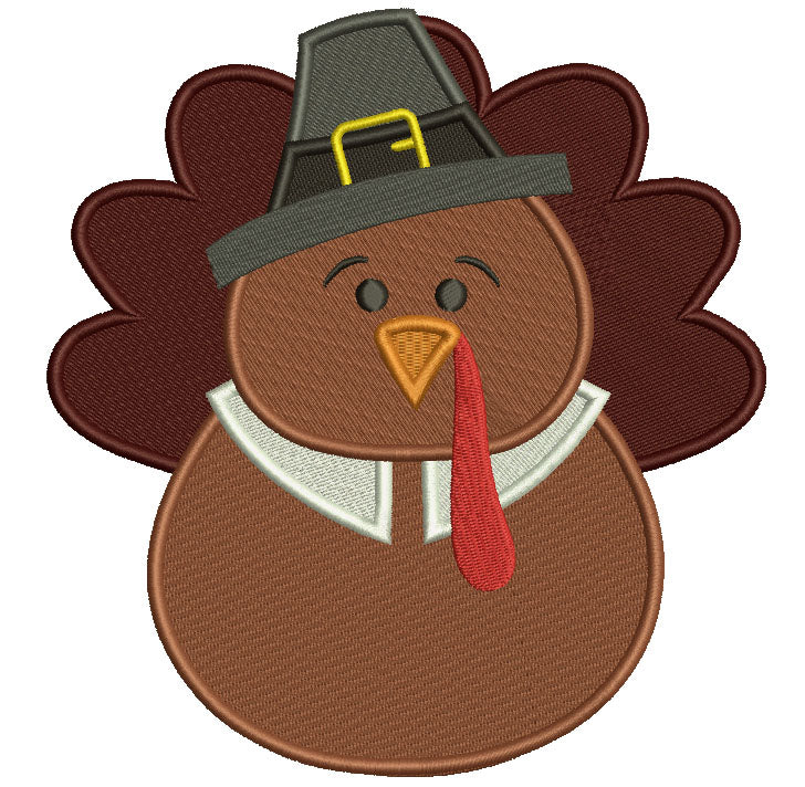 Big Thanksgiving Turkey Filled Machine Embroidery Digitized Design Pattern