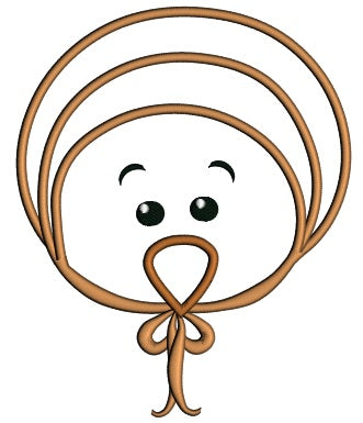 Big Turkey Head Thanksgiving Applique Machine Embroidery Digitized Design Pattern