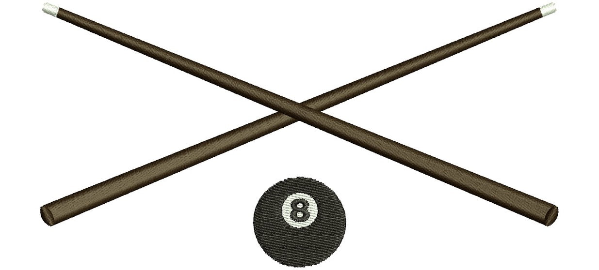 Billiard (Pool) Machine Embroidery Digitized Design Filled Pattern - Instant Download - comes in three sizes 4x4 , 5x7, 6x10 hoops