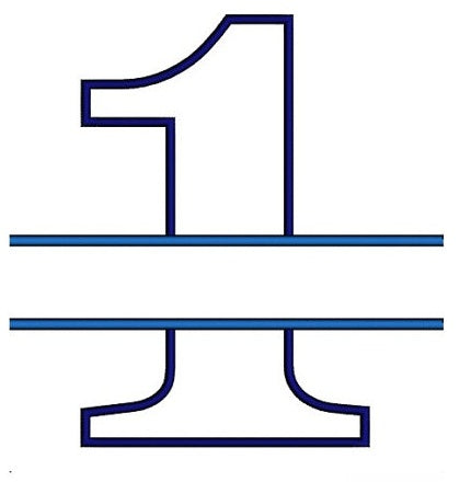 Birthday Number 1 Split Applique (1st birthday) Machine Embroidery Design Pattern- Instant Download - 4x4 , 5x7, and 6x10 hoops