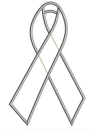 Bladder Cancer Ribbon Applique Machine Embroidery Design Digitized Pattern