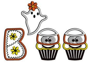 Boo Little Ghost Halloween Applique Machine Embroidery Digitized Design Pattern - Instant Download - 4x4 , 5x7, and 6x10