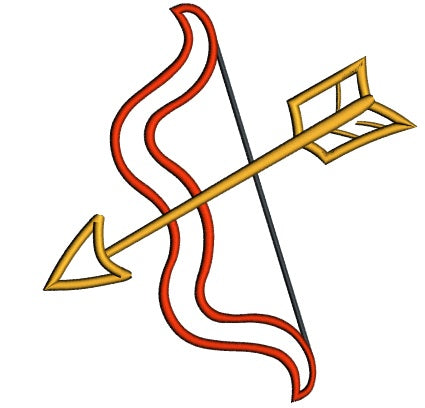 Bow And Arrow Applique Machine Embroidery Design Digitized Pattern