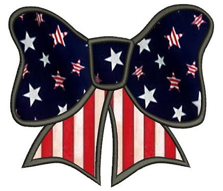 Bow Applique Machine Embroidery Digitized Design Pattern -Instant Download- 4x4,5x7,6x10