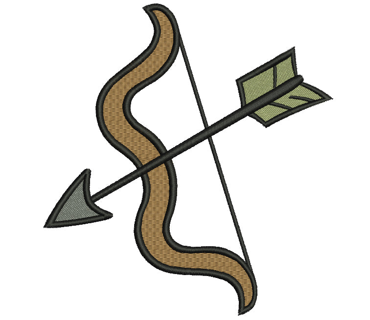 Bow and Arrow Archery Filled Machine Embroidery Digitized Pattern- Instant Download - 4x4 ,5x7,6x10 -hoops