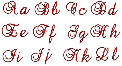 Brock Monogram Machine Embroidery Satin Stitch Font Upper and Lower Case Instant Download-1 2 3 inch