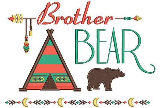 Brother Bear Tribal Applique Machine Embroidery Design Digitized Pattern